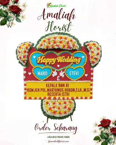 Karangan Papan Bunga Pernikahan di Senden